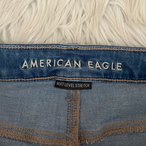 {American Eagle} Next Level Stretch High-Rise Shortie Jean Shorts in Blue - 10 - Picture 10 of 12